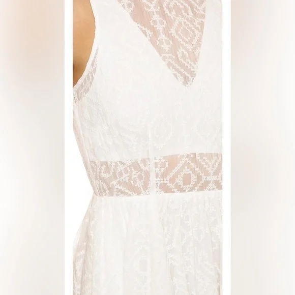 NWT Rebecca Minkoff Trixie Dress White Embroidered Sheer Partially Lined Sz 4 - Picture 4 of 16